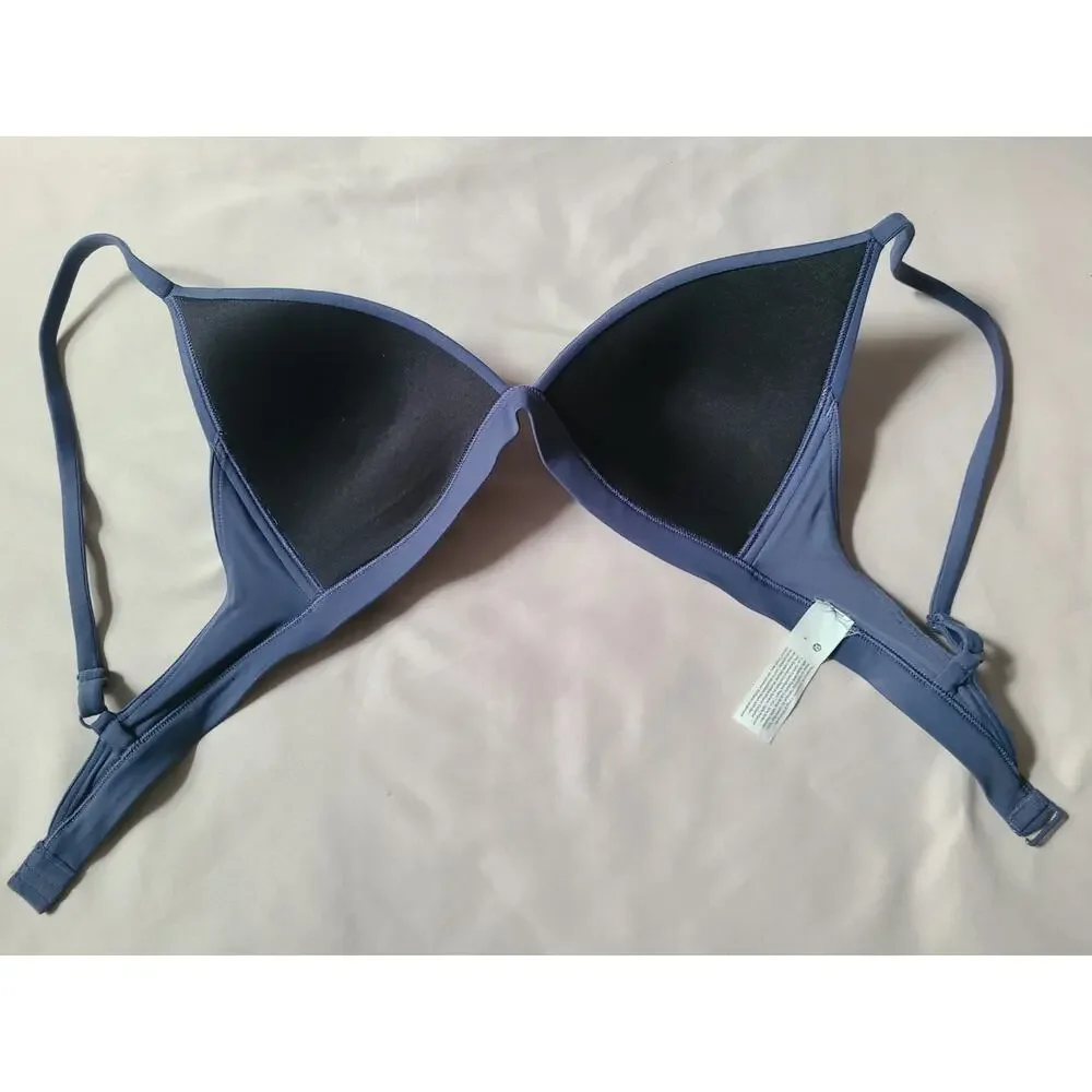 Lululemon Waterside Swim Top Blue Hail A/B Cups Size 4